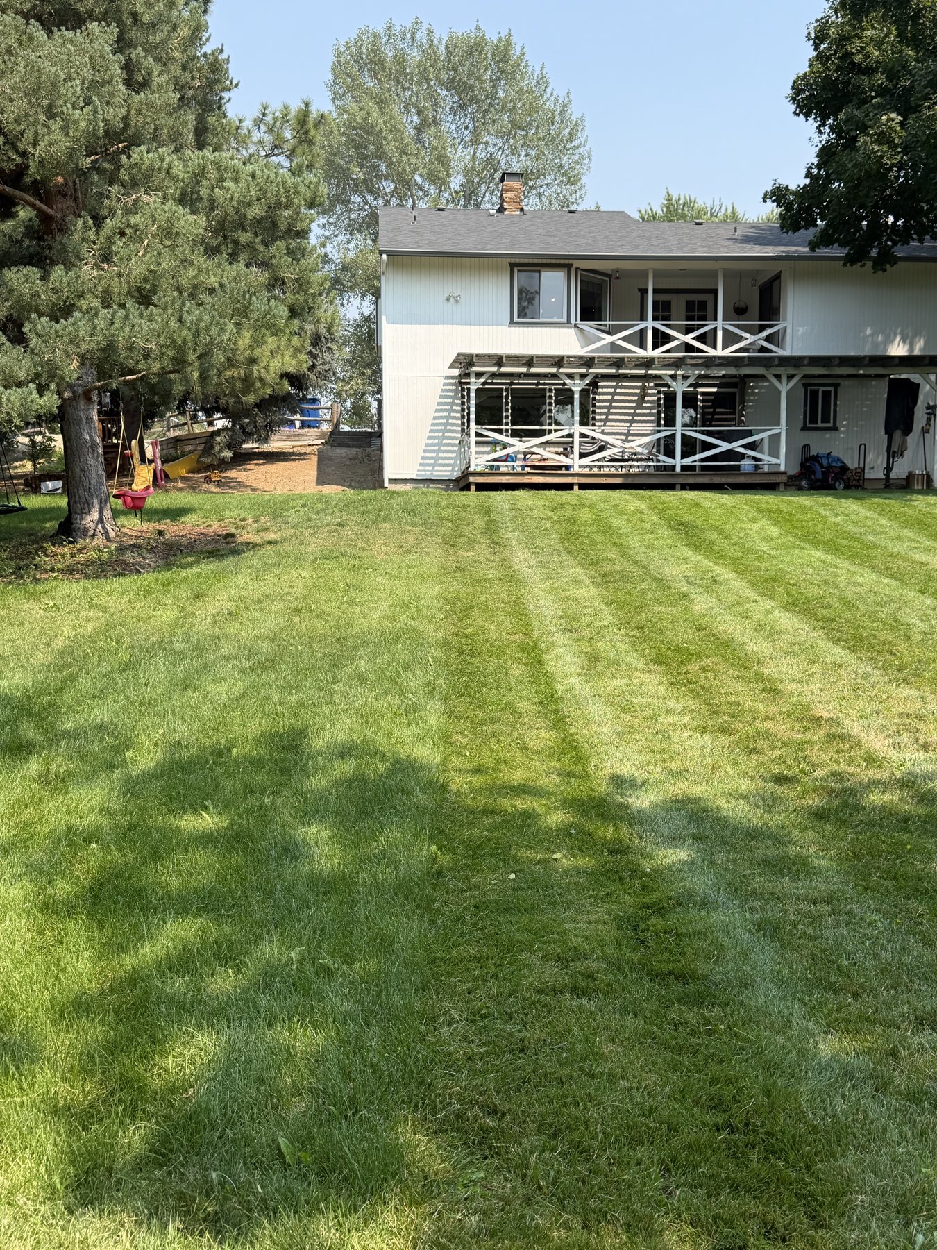 Freshly striped lawn after BlackOut Landscape service